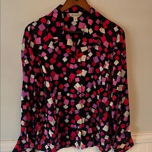 Austin Reed vintage silk Multicolor Geometric Button Down Shirt